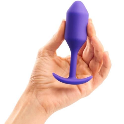 b-Vibe Snug Plug 2 Medium Weighted Silicone Butt Plug 4.1 Inch Purple 2