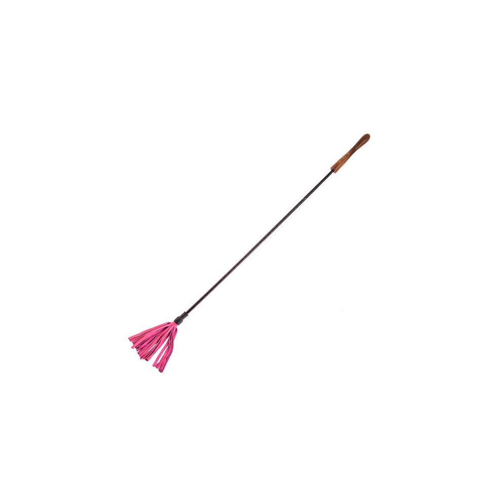 Rouge Garments Pink Riding Crop With Wooden Handle