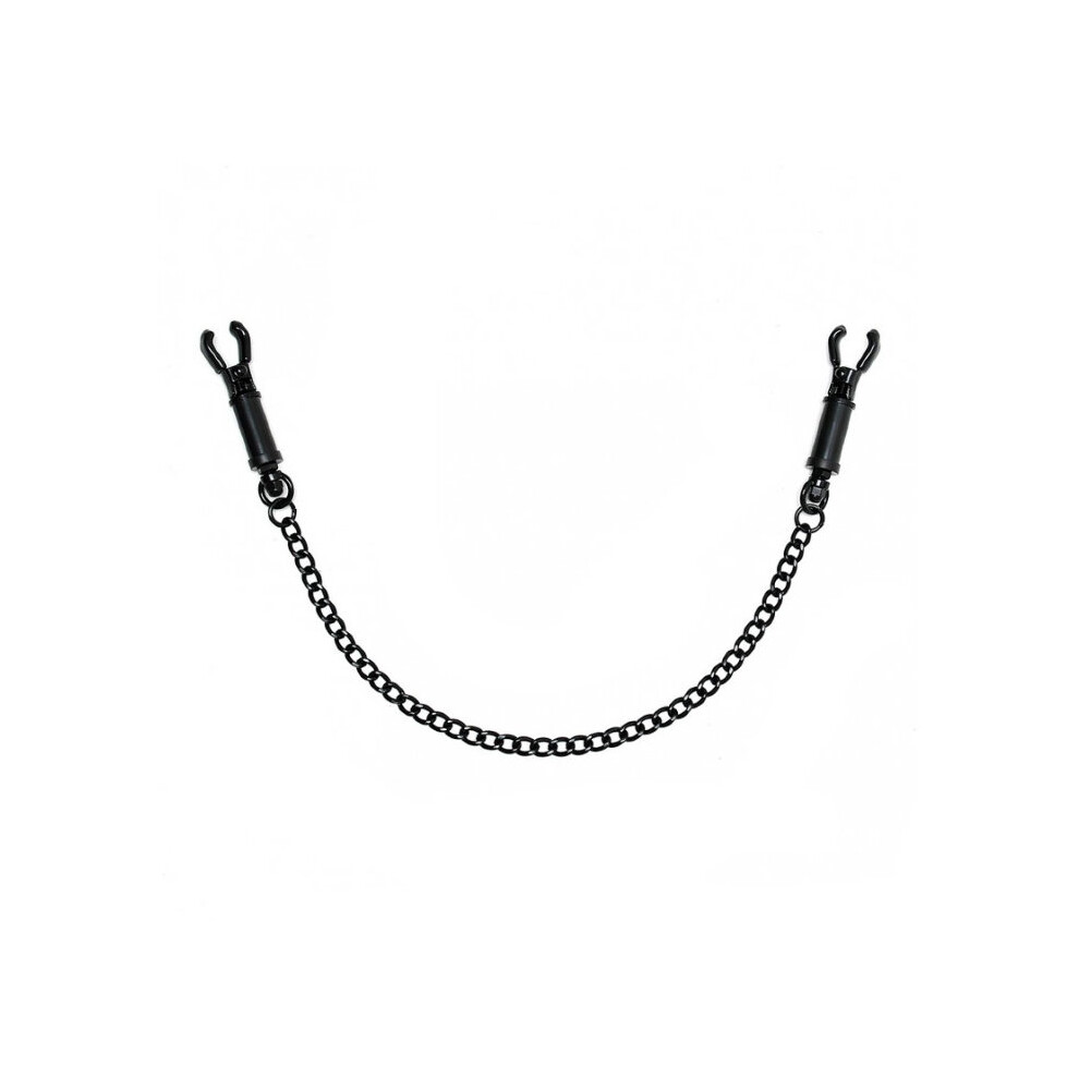 Rimba Black Metal Adjustable Nipple Clamps With Chain