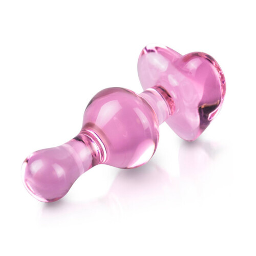 Icicles No.75 Pink Heart Glass Butt Plug 2