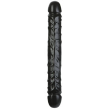 Doc Johnson Jr Veined Double-Header Black 12-Inch Silagel Formula Latex-Free and Cadmium-Free