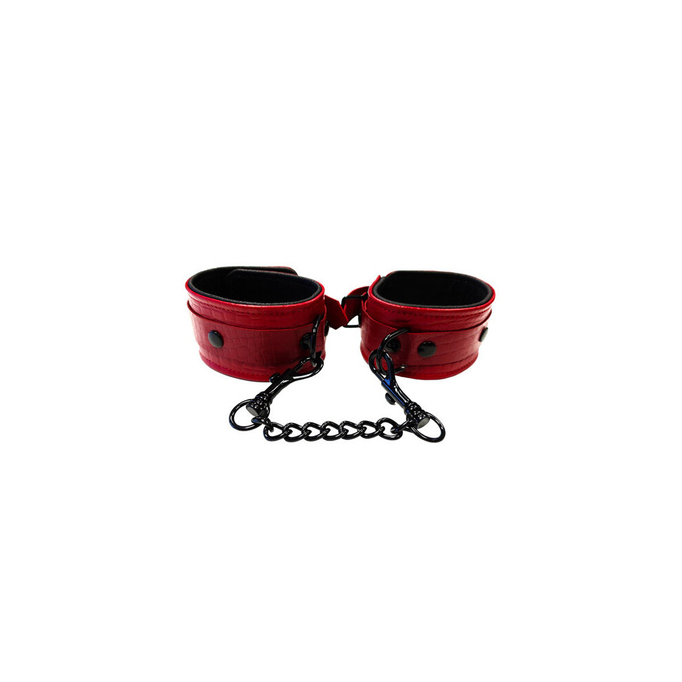 Rouge Garments Leather Croc Print Wrist Cuffs