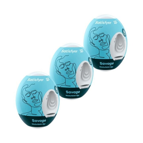 Satisfyer Masturbator Egg 3 Set Savage - Male Stroker Sex Toy for Men