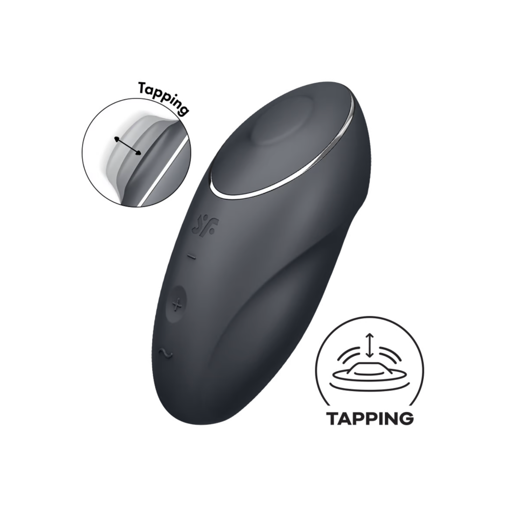 Satisfyer Grey Tap & Climax 1 Tapping Motion Lay-On Clitoral Vibrator