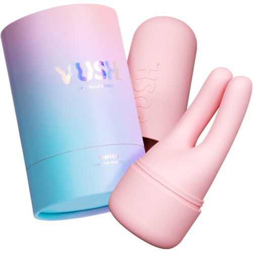 Vush Swish Compact Rechargeable Pink Dual Tip Clitoral Vibrator 2