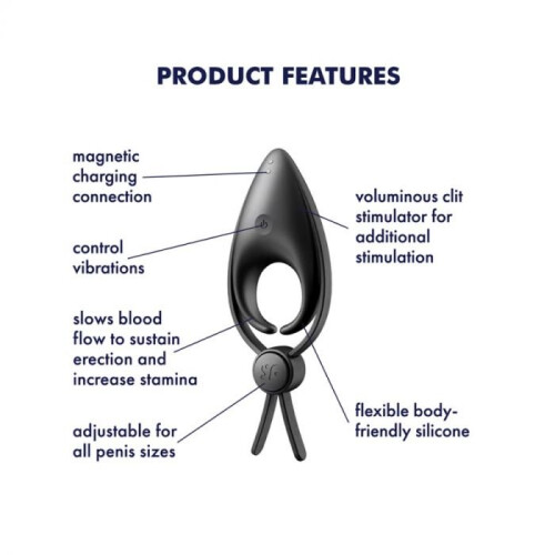 Satisfyer Sniper Powerful Erection Cock Ring Black 1