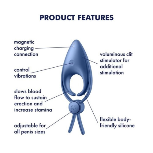 Satisfyer Sniper Powerful Erection Cock Ring Blue 1