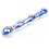 Blue Wavy Glass Dildo 7 inch 2
