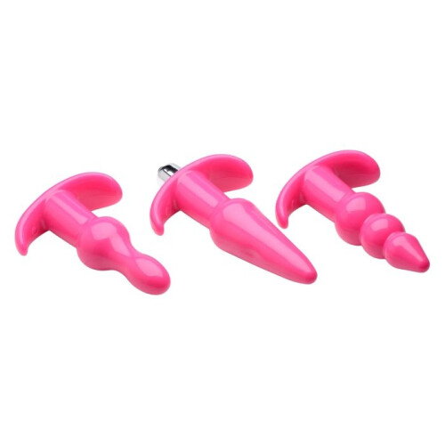 Frisky Thrill Trio Anal Plug Set Pink 1