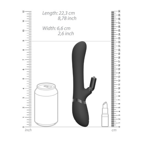Vive Chou Double Action Interchangeable Rabbit Vibrator Black 2