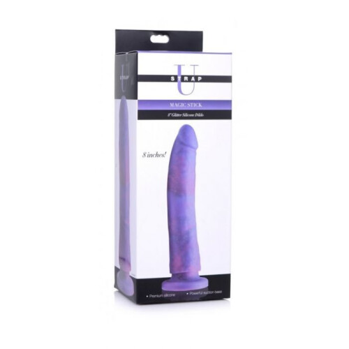 Strap U Magic Stick Glitter Silicone Dildo 8 Inch 2