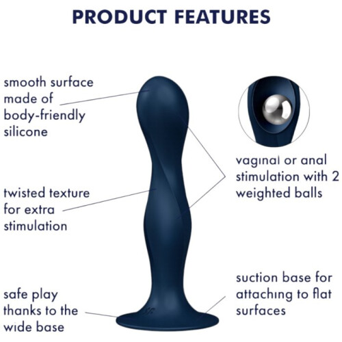 SATISFYER Dildo in Silicone Blu 2