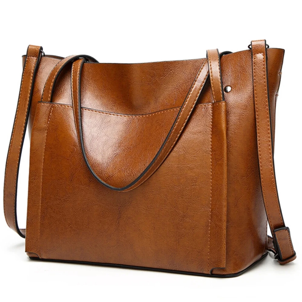 New Women's (Brown) Vintage Style Handbag Elegant Leather Shoulder And Crossbody Bag Brown