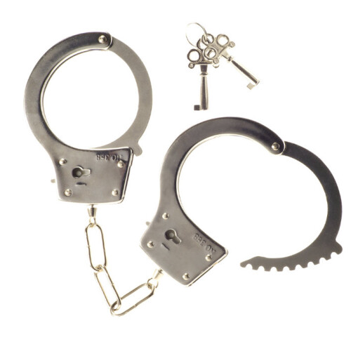 Me You Us Heavy Metal Handcuffs Silver