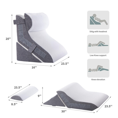 Bed Wedge Pillow Support Cushion Back Support Pillow Memory Foam 2