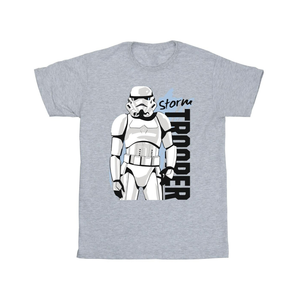 (5-6 Years, Sports Grey) Star Wars Boys Storm Trooper T-Shirt