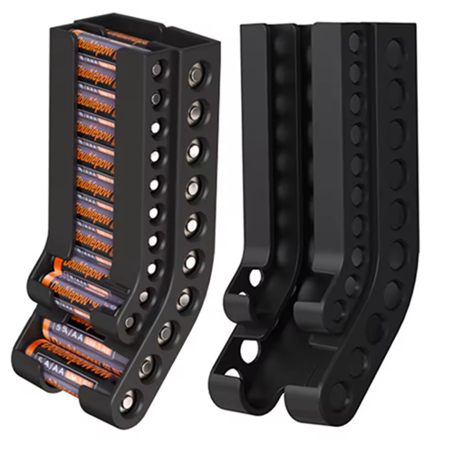 (Black) Wall Mount 10 AAA & 10 AA Batteries Storage on OnBuy