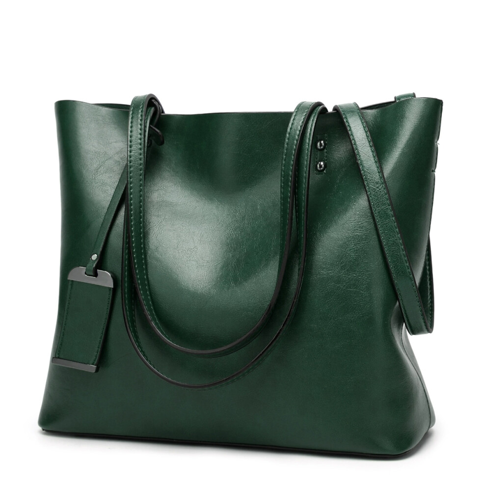 (Green) Elegant Women Leather Handbag Versatile Tote Shoulder And Crossbody Bag Not,Specified