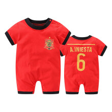 (Spain 6, 59cm) Newborn Baby 0-3 Months Baby Basketball Football Sports Jumpsuit
