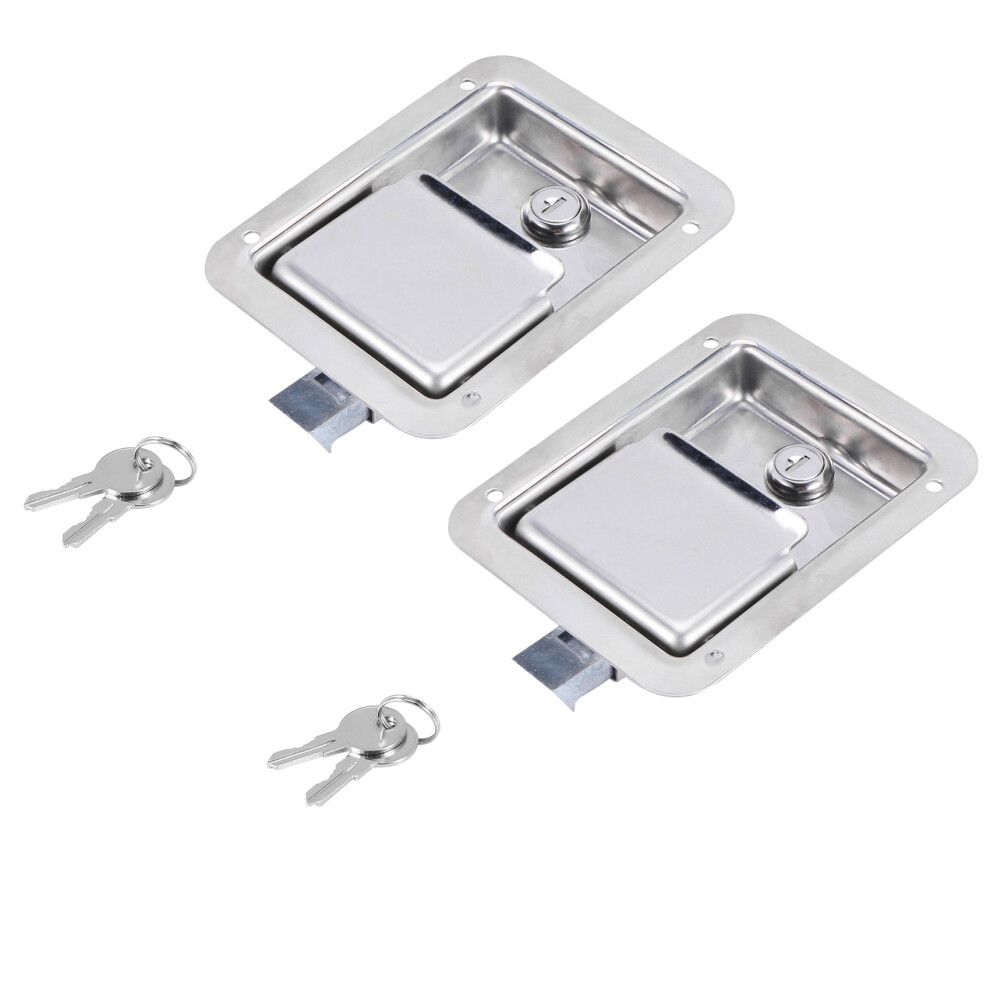 Hardware 2 Pack Stainless Steel Paddle Latch With Lock & Key-image-OPC-PG8QHVY-NEW