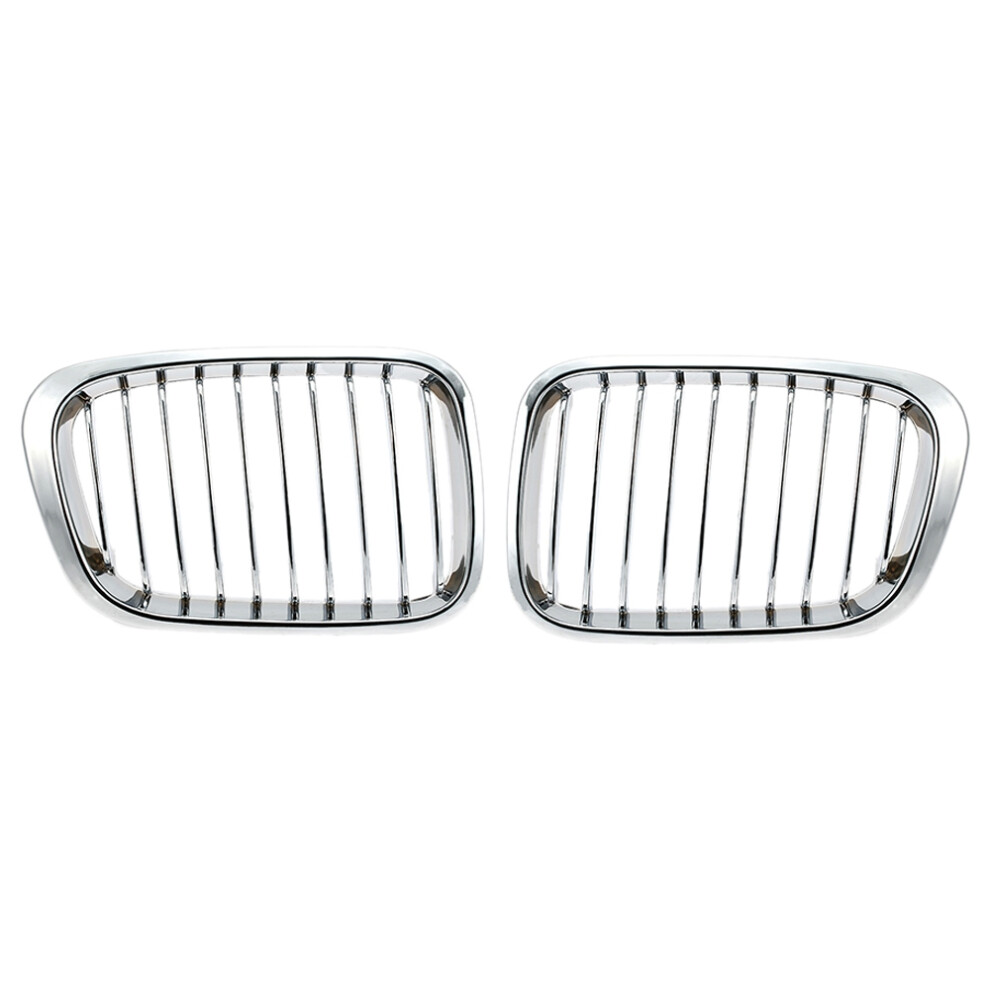 2X Chrome Front Hood Grill For 1998-2001 E46 320I 323I 325I 328I 4853896891452