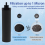 4PCS Water Filter for Black Activated Carbon Filters 4