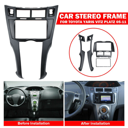 2 Din Car Stereo Frame Trim Kit for Yaris Vitz Platz 2005-2011 1