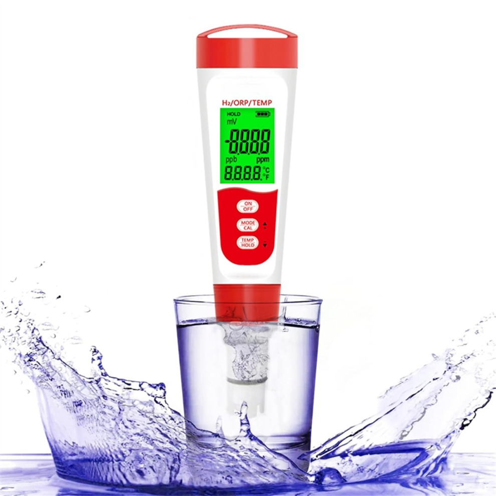 Hydrogen Water Bottle Test Meter, 3 in 1 H2/ORP/Temp Digital Tester