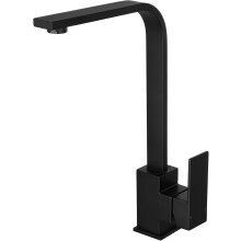 (Matt Black) Black Square Kitchen Tap Monobloc Matt Black Sink Taps for Kitchen Mixer Taps 1 Hole Single Lever Kitche Sink Tap Modern Kitchen Faucet