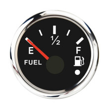 52mm brandstofniveaumeter 0-190Ohm schakelbaar 240-33Ohm met alarm zwart