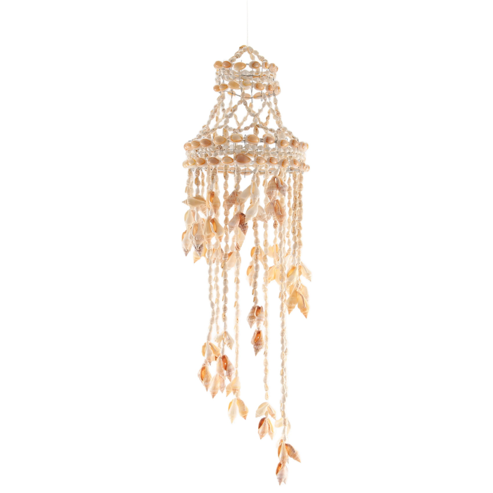 Carillon éolien en coquillage de conque, décoration murale élégante