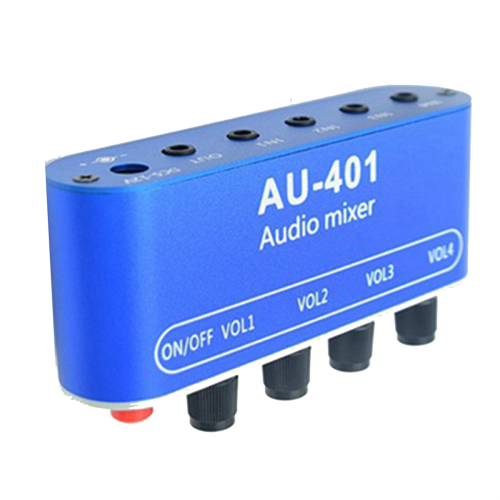 DC 5V-12V AU-401 Stereo Audio Mixer 4 Input 1 Output Individually 1