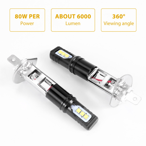 2X H1 6000K Super Bright White 6000LM DRL Κιτ προβολέων μεγάλης σκάλας LED 2