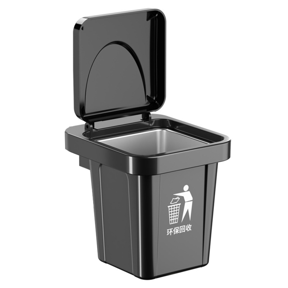 Stainless Steel Wall-Hanging Ashtray with Lid Trash Can-Shaped A