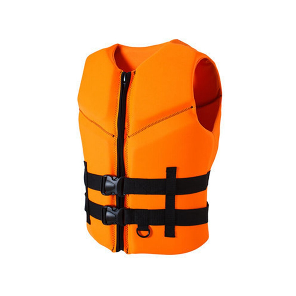 (Orange, 2XL (90-100kg)) Neoprene Life Jacket for Adults Boat Clothing Fishing Vest Swimming Drifting  Safety Protection Life Vest