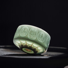 Embossed master cup Small Ceramic Tea Cup White Drinking Cup Espresso Cups Dessert Cup Decorative Chinese Teacup for Gongfu Tea Hot Tea or Matcha Tea