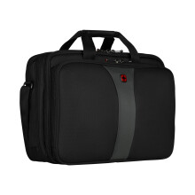 Wenger Legacy 600655, 17 Inch Laptop Case, with iPad/Tablet/eReader Pocket, 19 Litre, Business, School, Travel, Padded Laptop Compartment Black/Grey