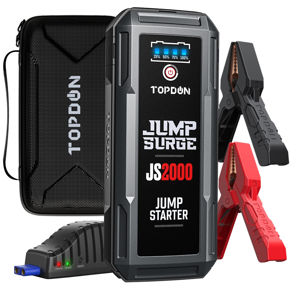 Car Jump Starter, Topdon Js2000 Jump Starter Power Bank 2000A/12V Lithium Battery Jumper (Up To 8.0L Gasoline Or 6.0L Diesel), Car Battery Booster 632111339535