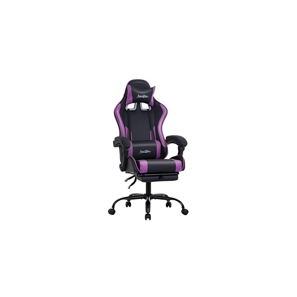 Gaming Chair Office Chair Desk Chair with Footrest Lumbar Support Headrest Armrest Task Rolling Swivel Ergonomic E-Sports Adjustable PC Gamer Chair-image-OPC-PG8QPYV-NEW