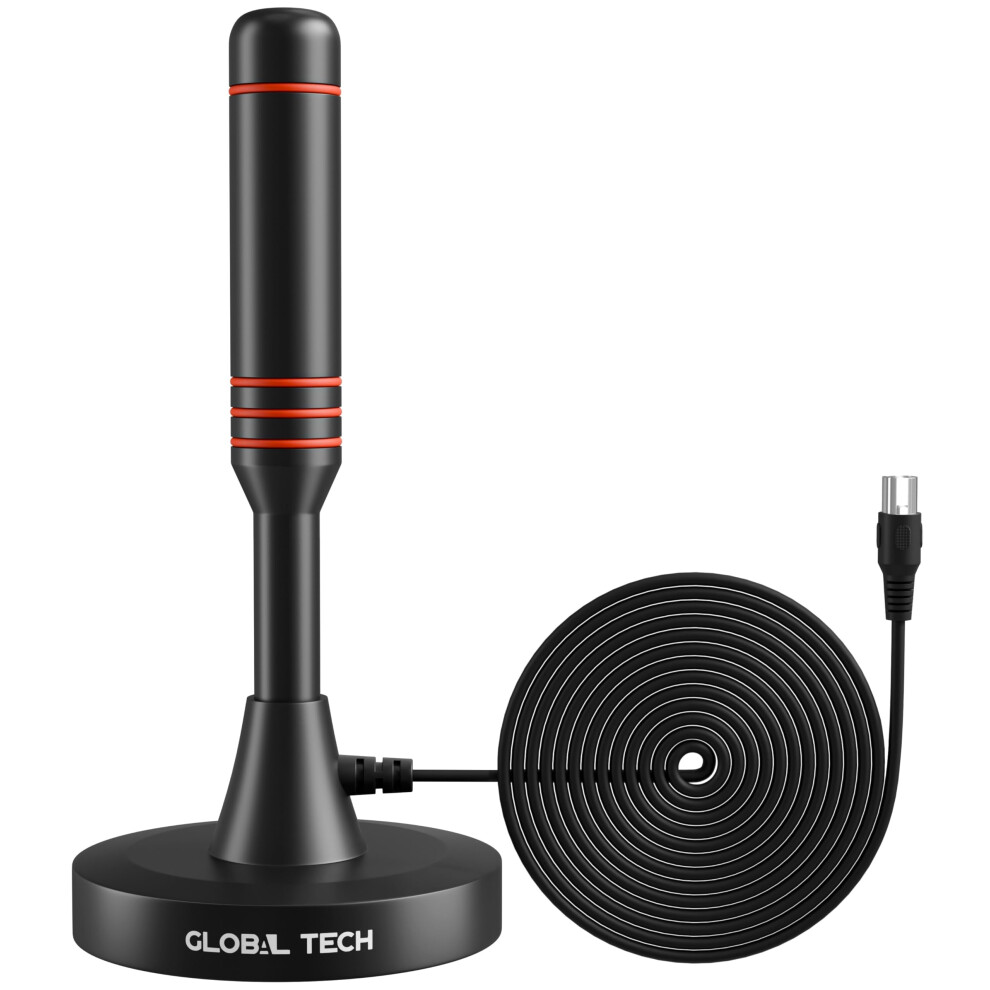 Global Tech High Gain Freeview Tv Aerial - Portable Indoor/Outdoor Digital Tv Aerial Hd Tv Antenna For Usb Tv Tuner/Dvb-T2 Television/Sd/4K 1080P - 608275762144