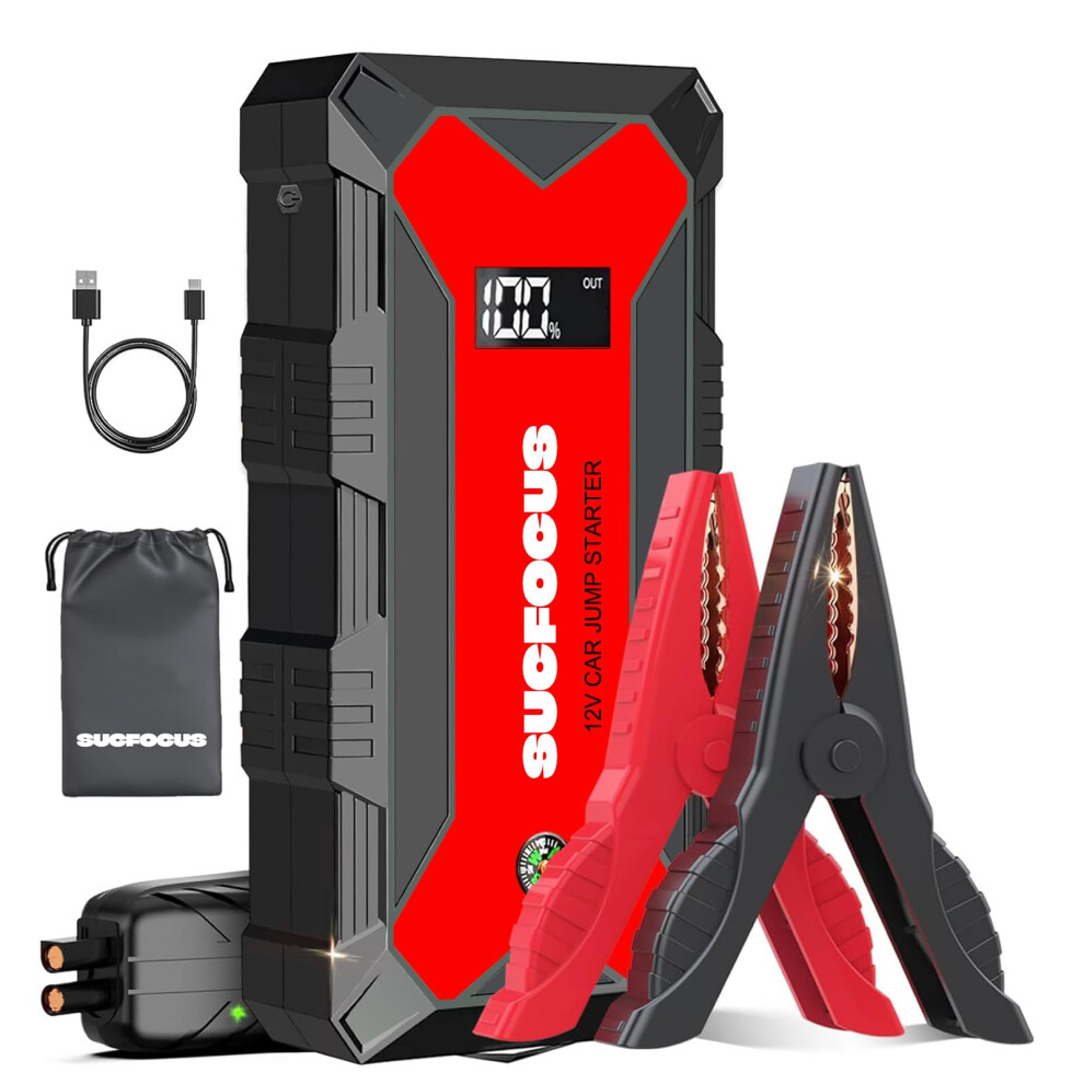 Jump Starter Power Pack, 2500A Car Battery Booster Jump Starter (for 8.0L Gas or 6.5L Diesel Engine), Car Jump Starter Power Bank, Battery Jump
