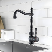 Black Kitchen Tap with 360? Swivel Spout Kitchen Sink Mixer Tap Vintage Black