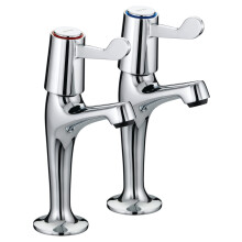 Bristan VAL HNK C CD Value Lever High Neck Pillar Kitchen Sink Taps with 3" (76mm) Levers, Chrome