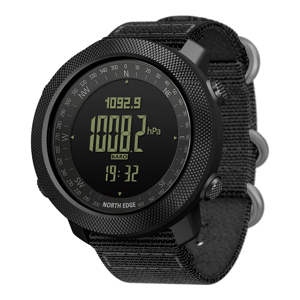 North Edge Apache Tactical Sports Watches for Men Digital Outdoor Survival Military Compass Rock Solid Digital Watches with Durable Band, Steps