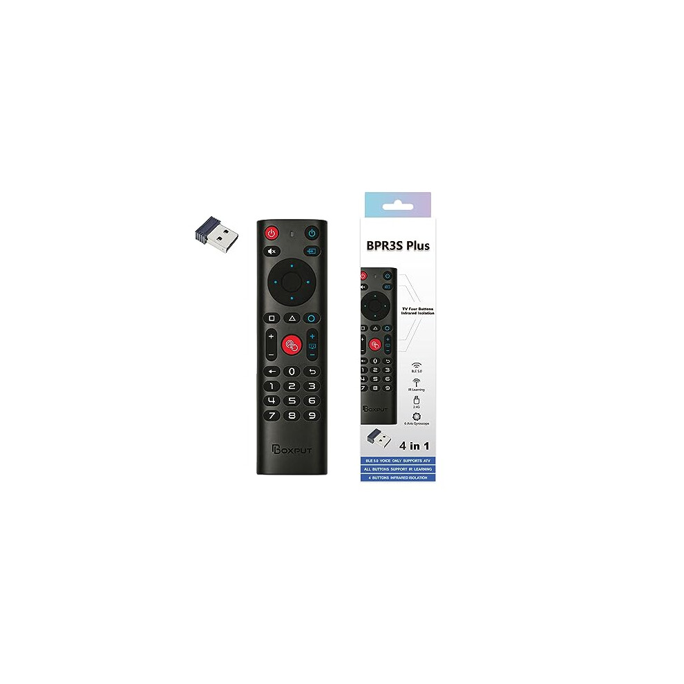 Boxput Bpr3s Plus Air Mouse Remote Control, 2.4G Rf Wireless Remote Control, Equipped With 6-Axis Gyroscope, Supporting Tv4 Button Infrared Isolation, 758971900125