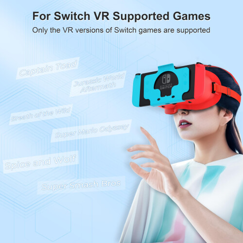 DEVASO Upgraded VR Headset for Nintendo Switch & Switch OLED Model, Switch Virtual Reality Glasses with Adjustable HD Lenses and Comfortable Head 2