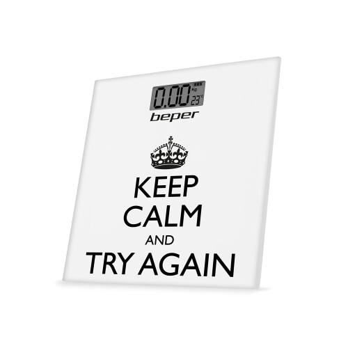 BEPER 40.821 Digital Weighing Scale, Keep Calm Fantasy, Ultra-thin, White 2