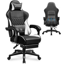 GTPLAYER Gaming Chair, High Back Leather Computer Gaming Chair with Footrest, Ergonomic Height Adjustable Office Chair with Removable Cover and Lumbar