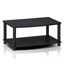 Furinno Turn-N-Tube No Tools 2-Tier Elevated TV Stands, Dark Walnut