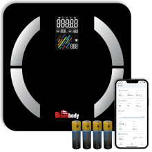 Bisonbody Smart Digital Bathroom Body Scale ? Large Display Accurate Result ? 22 Metrics including Cardiac Index, Heart Rate, Body Fat, BMI ? Tempered